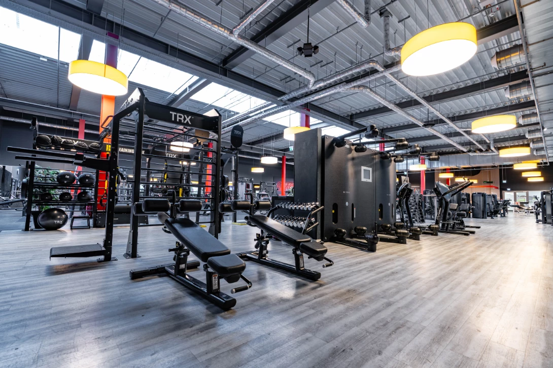 jumpers Mitglieder Mann und Frau an Kinesis Wand