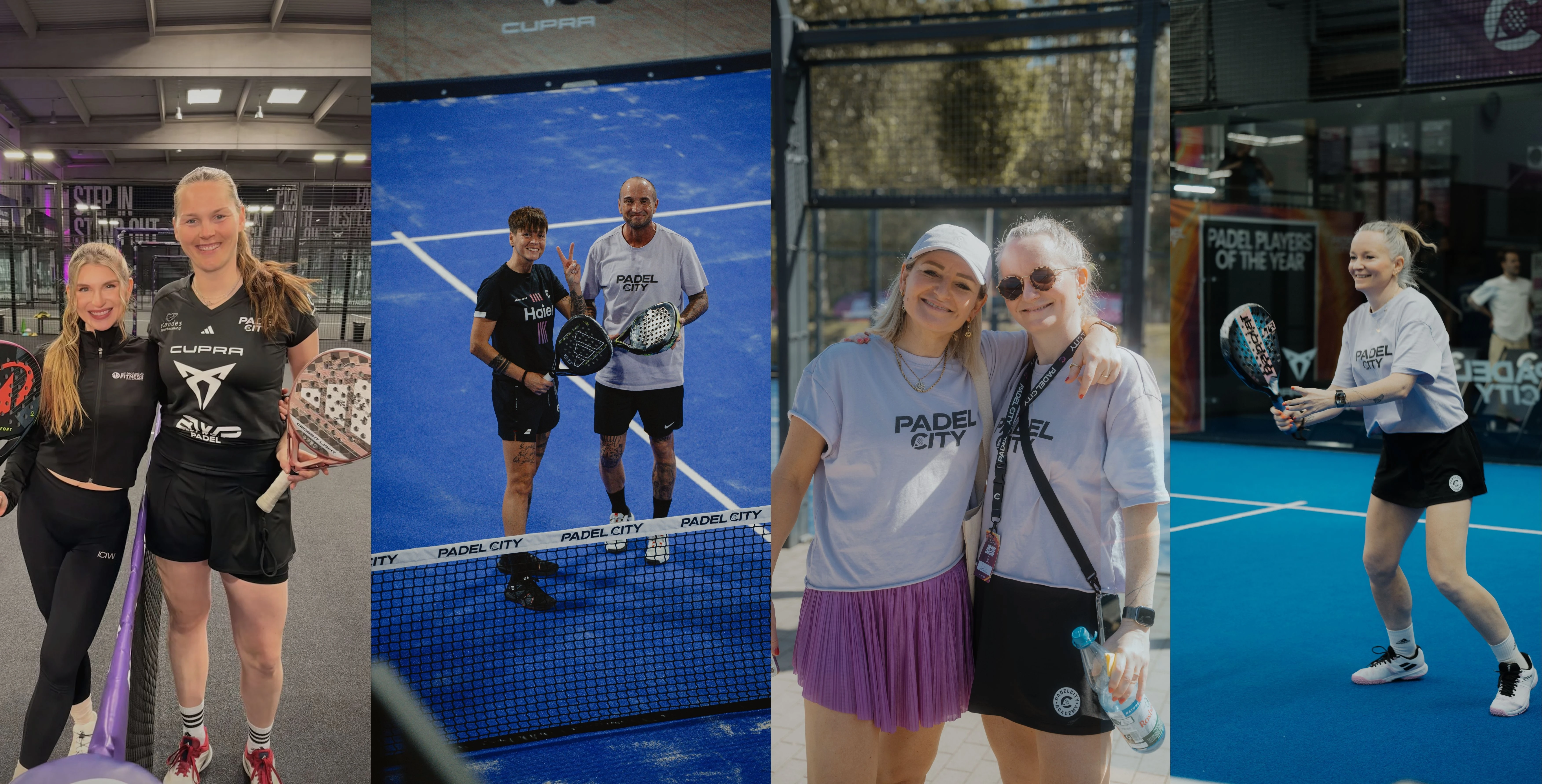 Verschieden Personen im Kontext Padel