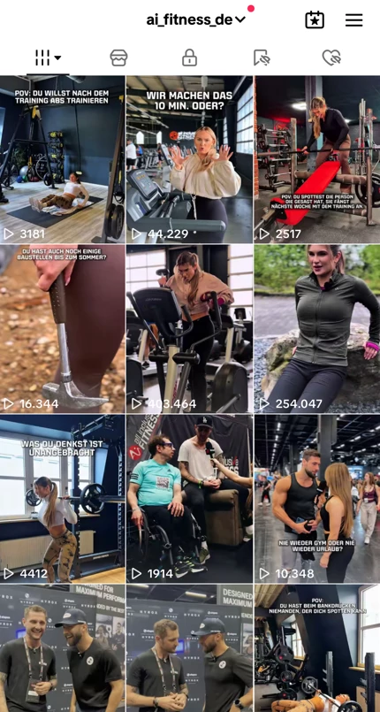 Screenshot TikTok Account Videos