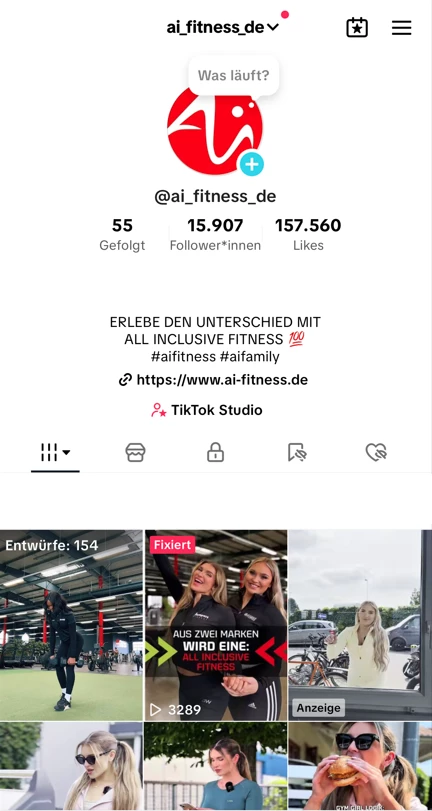 Screenshot TikTok Account Profil
